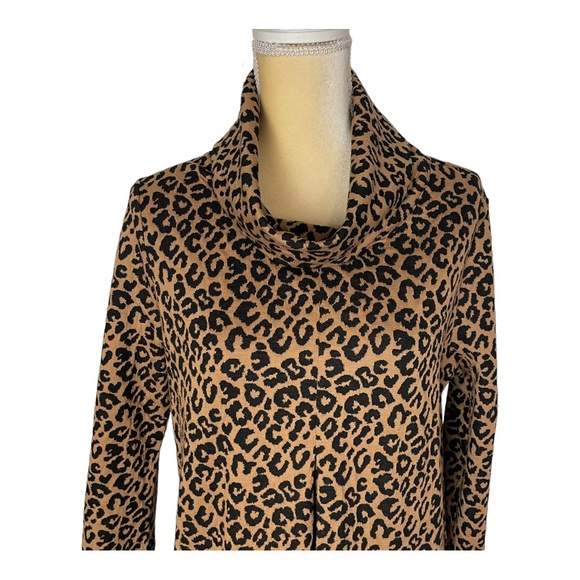 Tyler Boe Kim Cowl Neck Knit Dress Cheetah Animal Print‎ Size Large - Picture 3 of 12